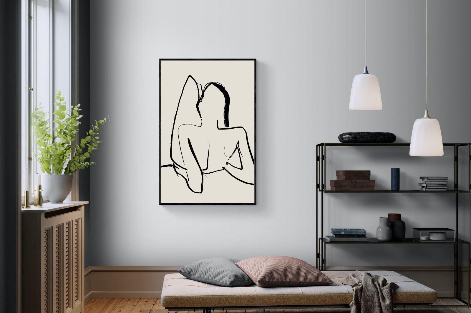Reclined-Wall_Art-100 x 150cm-Mounted Canvas-Black-Pixalot