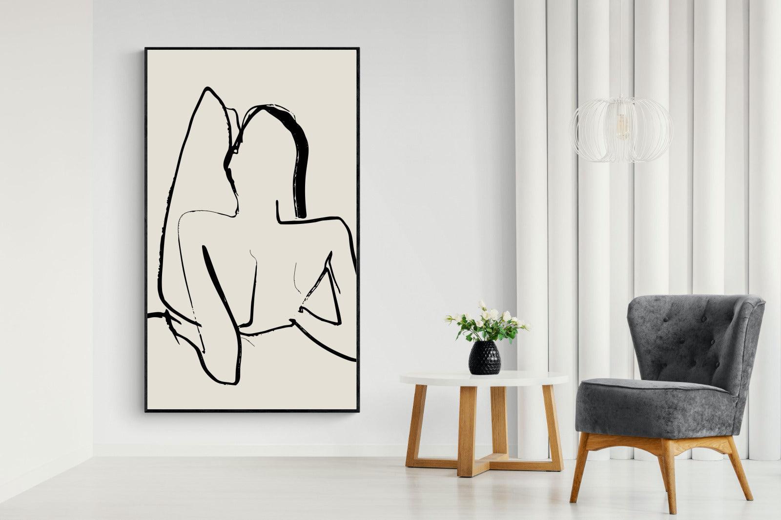 Reclined-Wall_Art-130 x 220cm-Mounted Canvas-Black-Pixalot