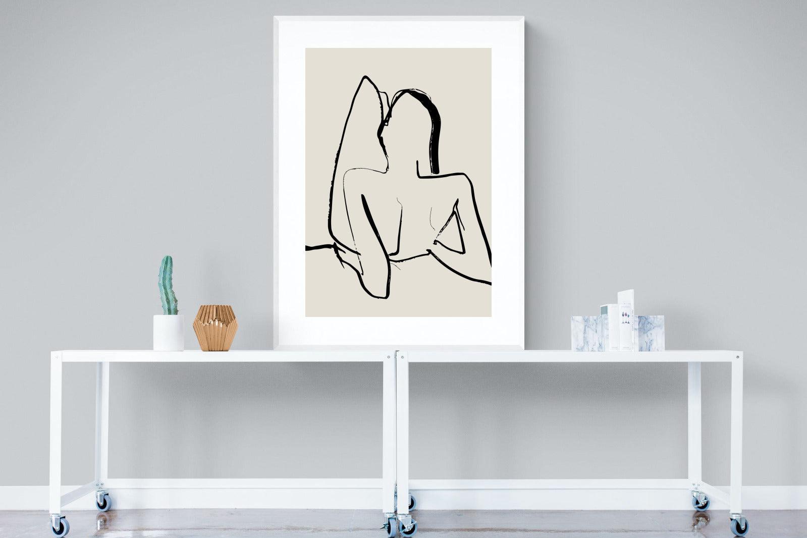 Reclined-Wall_Art-90 x 120cm-Framed Print-White-Pixalot
