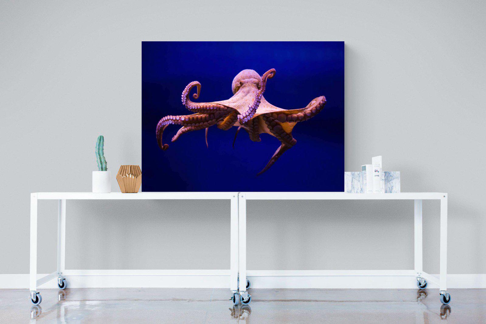 Red Octopus-Wall_Art-120 x 90cm-Mounted Canvas-No Frame-Pixalot