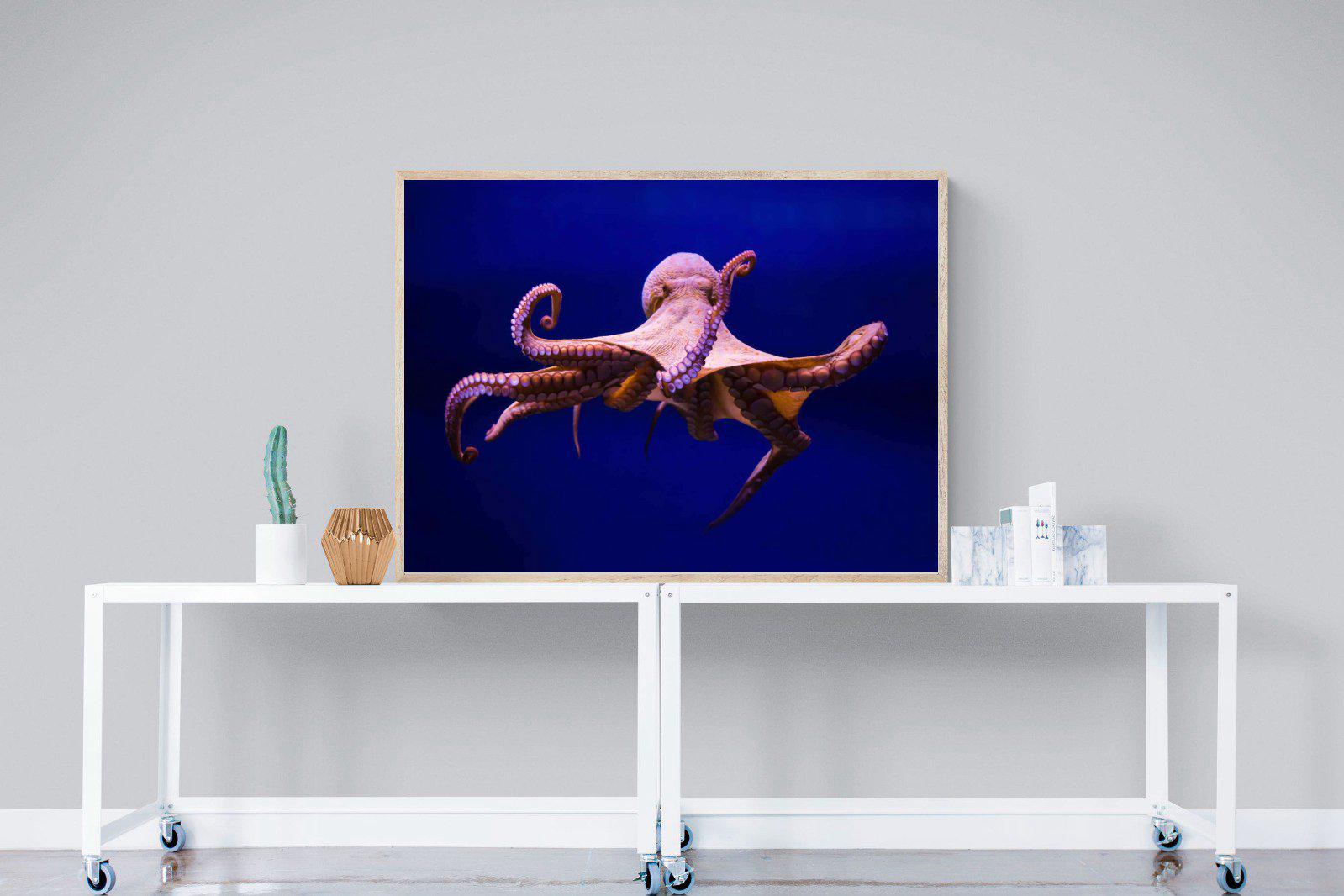 Red Octopus-Wall_Art-120 x 90cm-Mounted Canvas-Wood-Pixalot