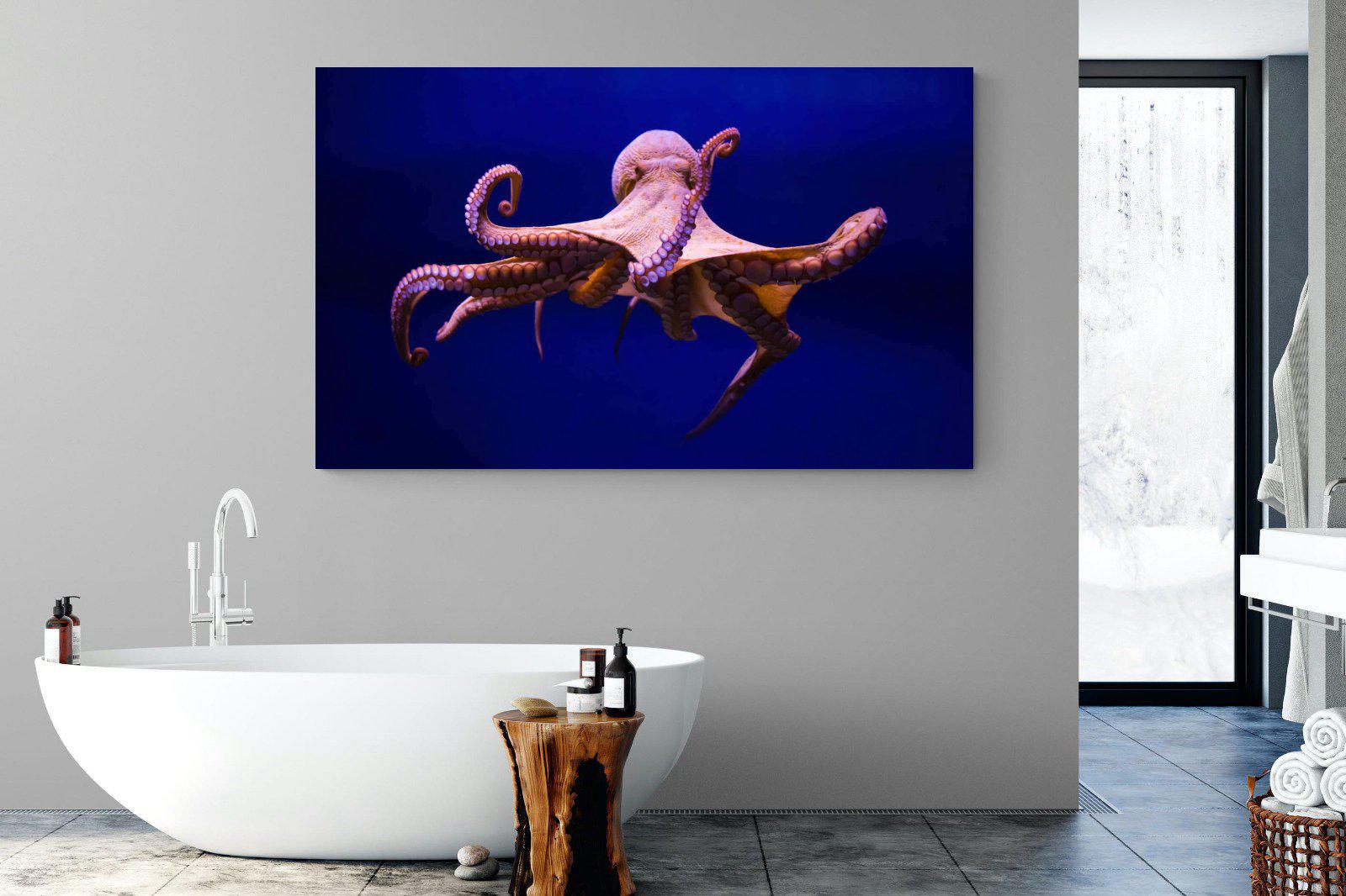 Red Octopus-Wall_Art-180 x 110cm-Mounted Canvas-No Frame-Pixalot