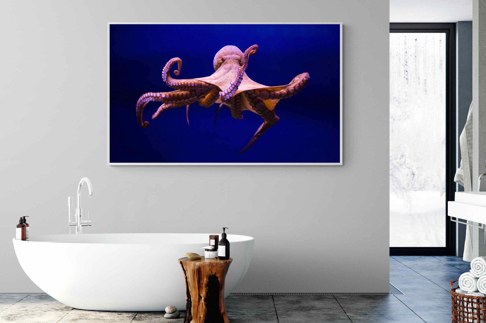Red Octopus-Wall_Art-180 x 110cm-Mounted Canvas-White-Pixalot