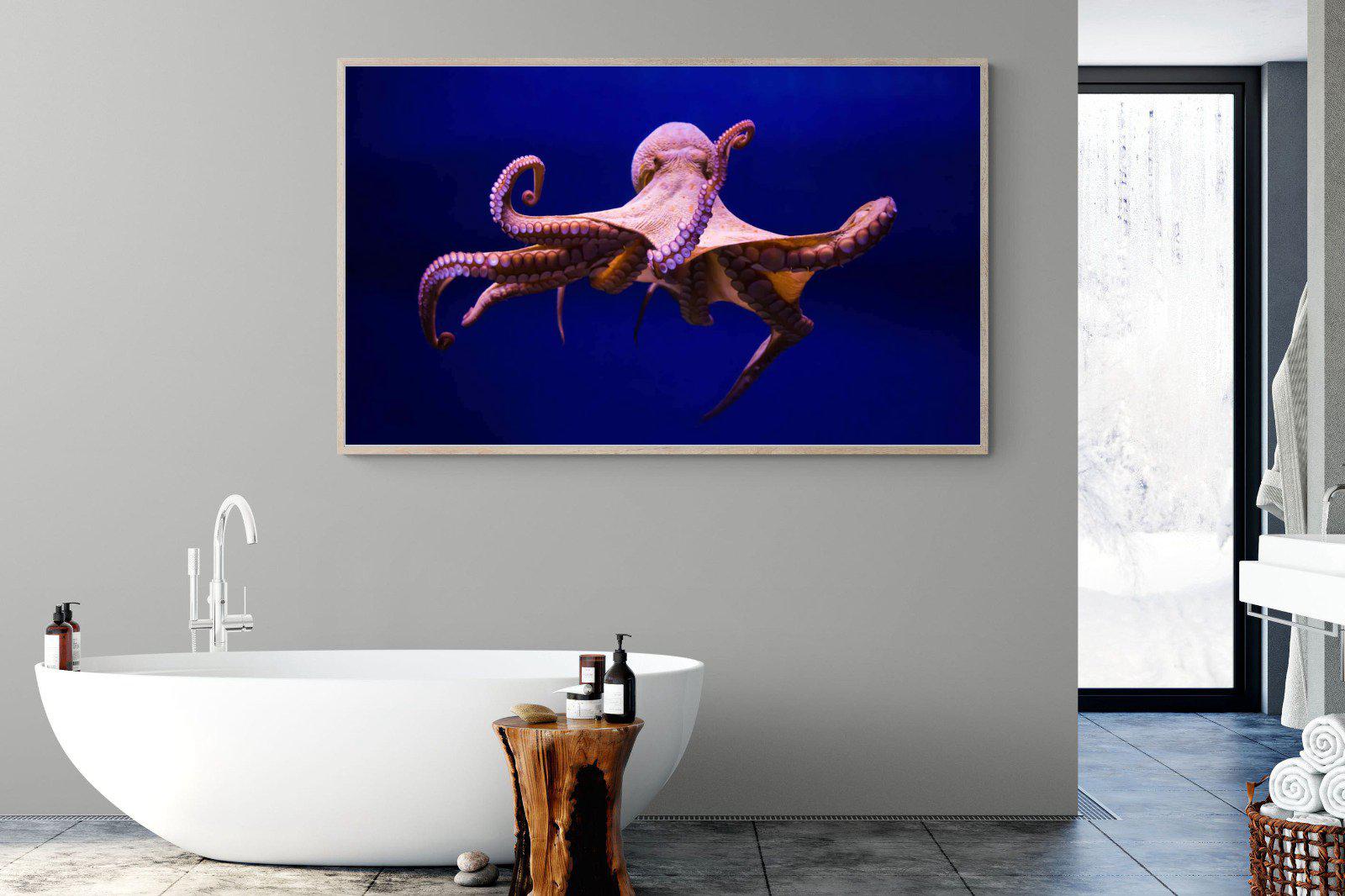 Red Octopus-Wall_Art-180 x 110cm-Mounted Canvas-Wood-Pixalot