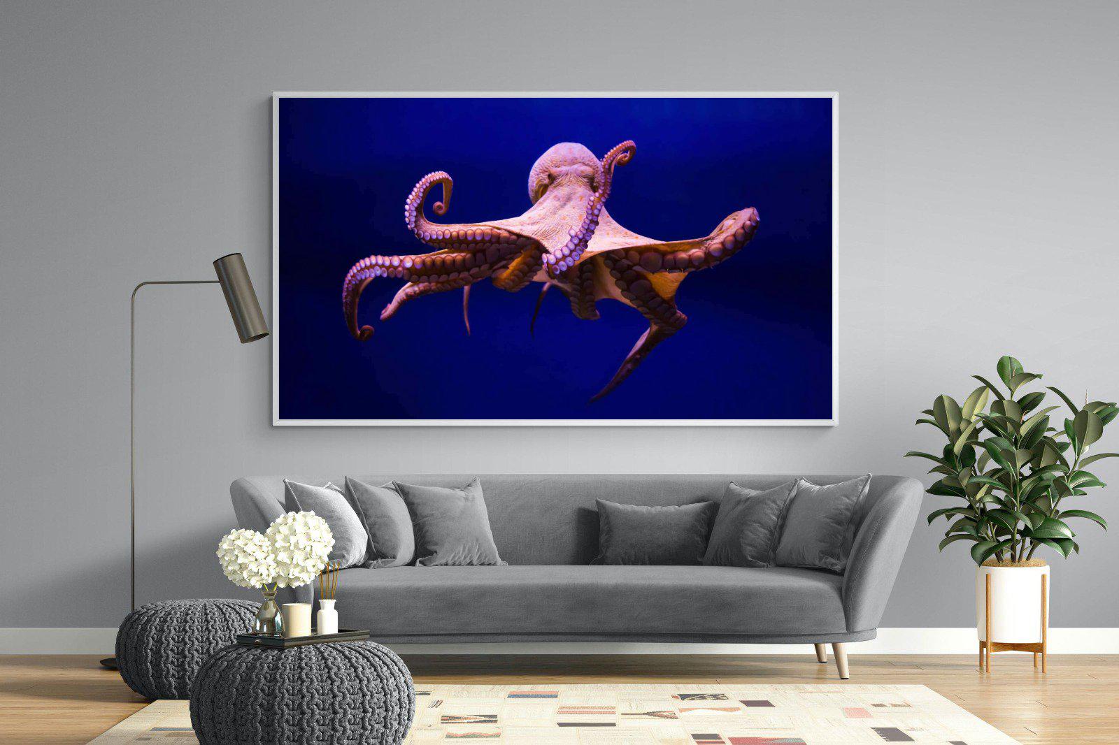 Red Octopus-Wall_Art-220 x 130cm-Mounted Canvas-White-Pixalot