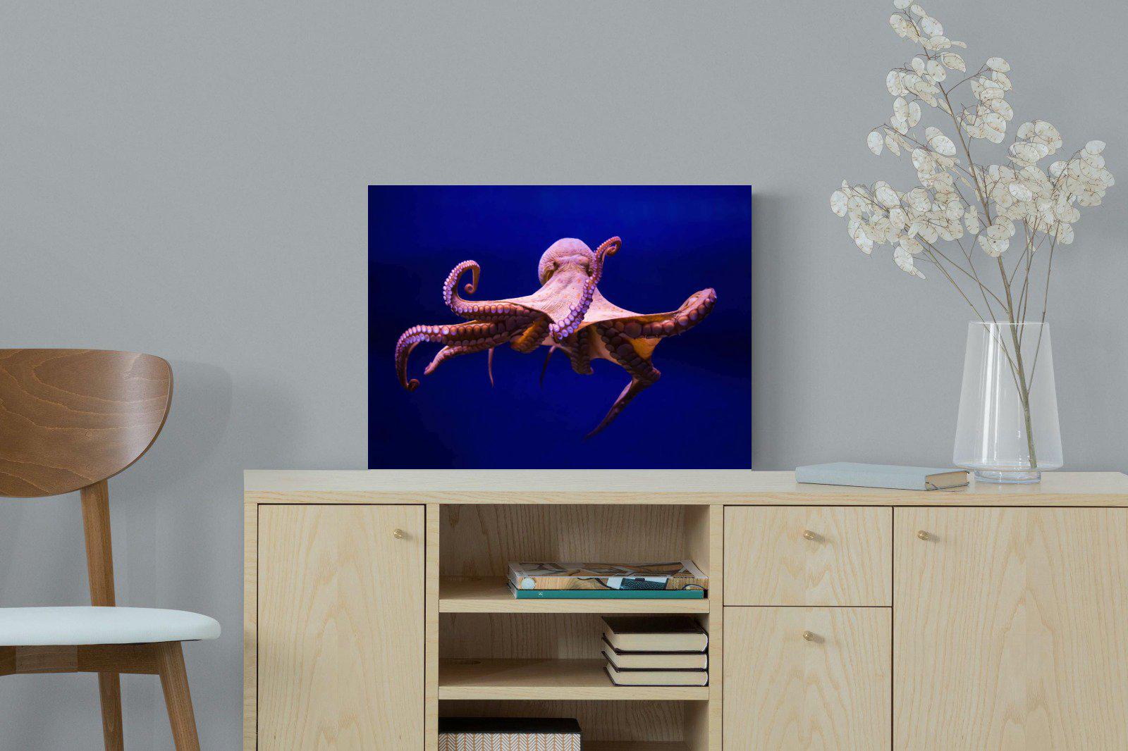 Red Octopus-Wall_Art-60 x 45cm-Mounted Canvas-No Frame-Pixalot