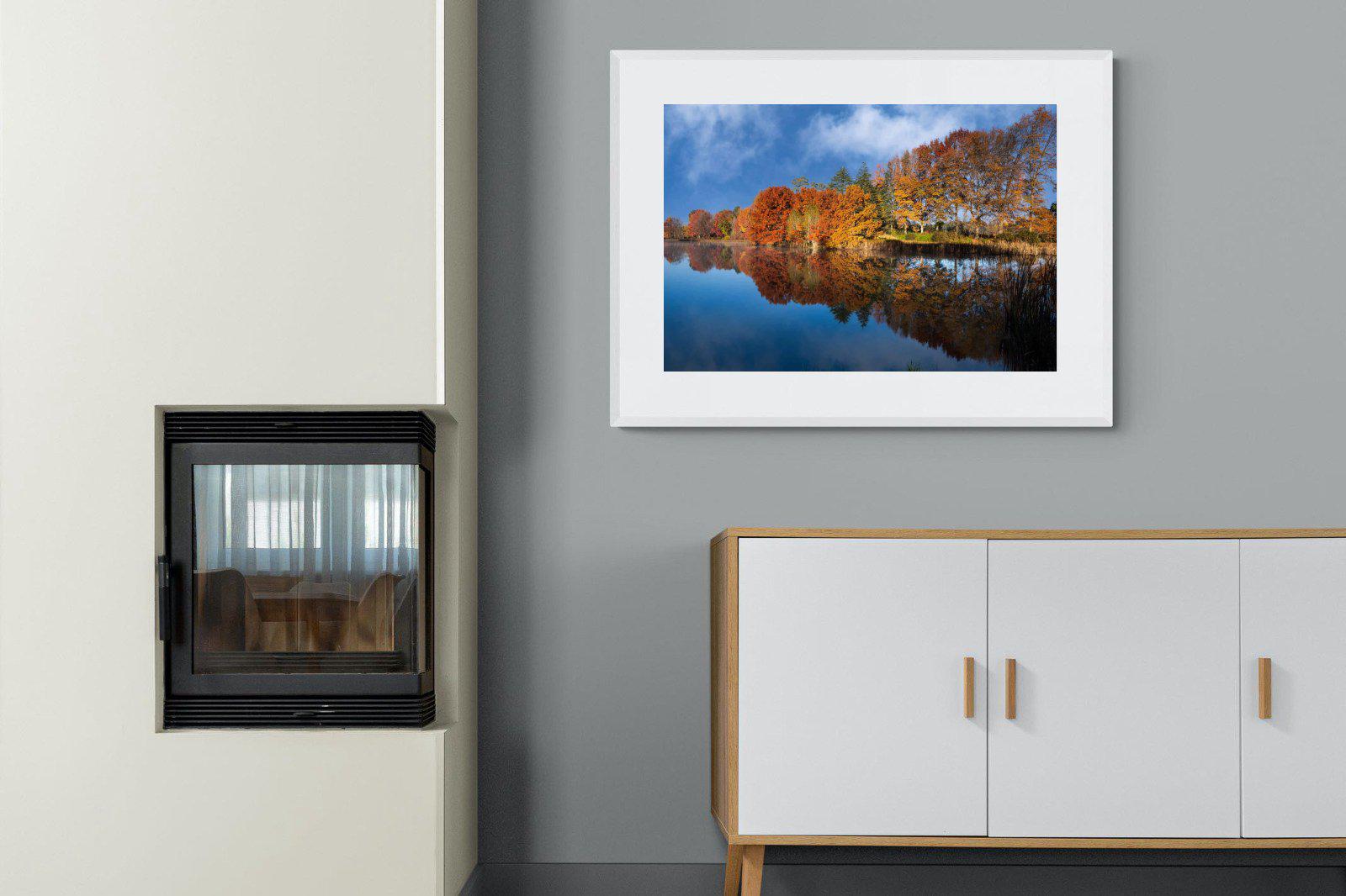 Reflection-Wall_Art-100 x 75cm-Framed Print-White-Pixalot