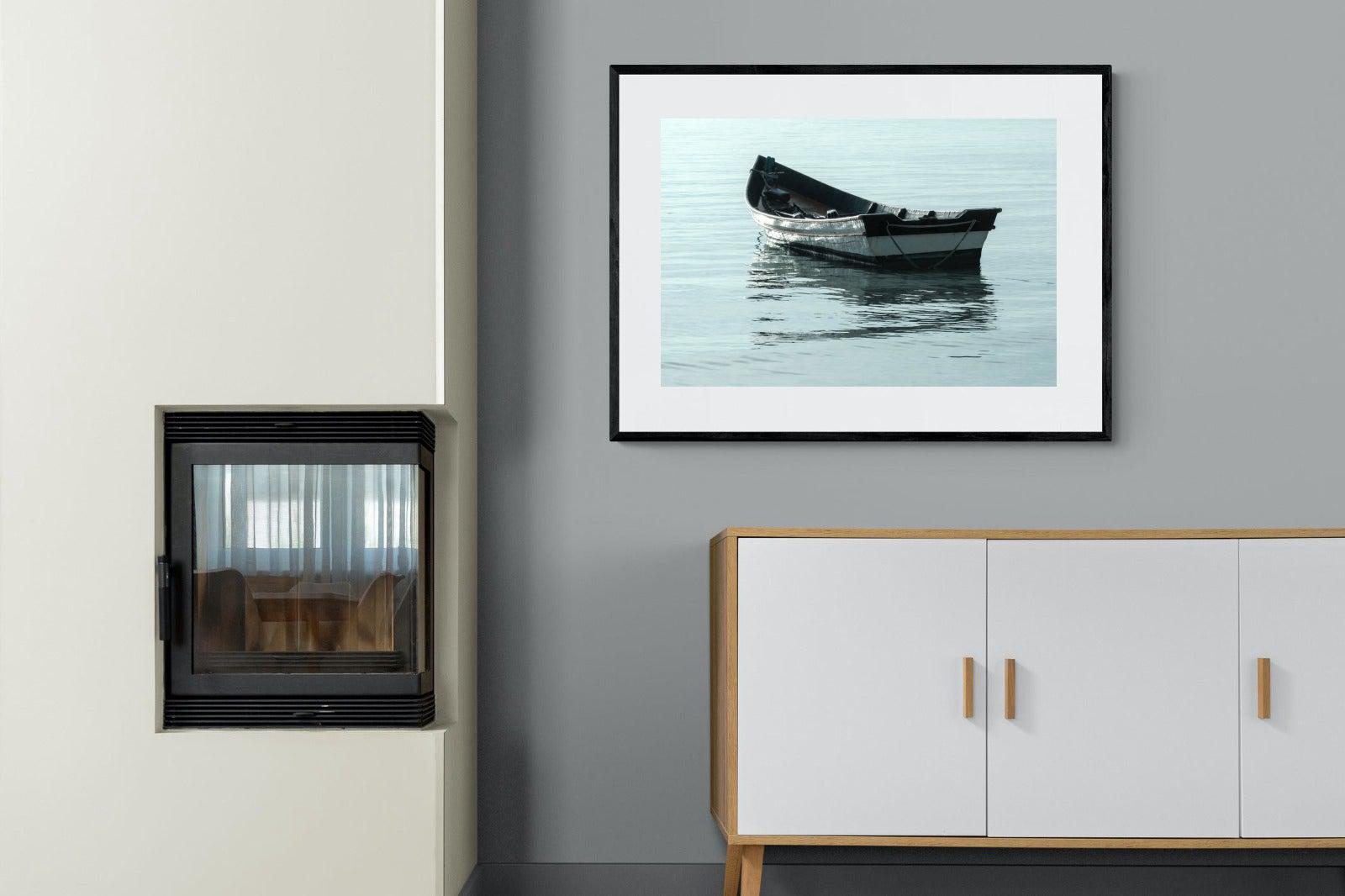 Reflective Row-Wall_Art-100 x 75cm-Framed Print-Black-Pixalot