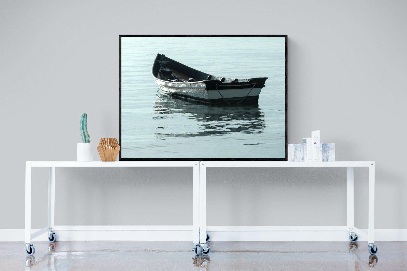 Reflective Row-Wall_Art-120 x 90cm-Mounted Canvas-Black-Pixalot