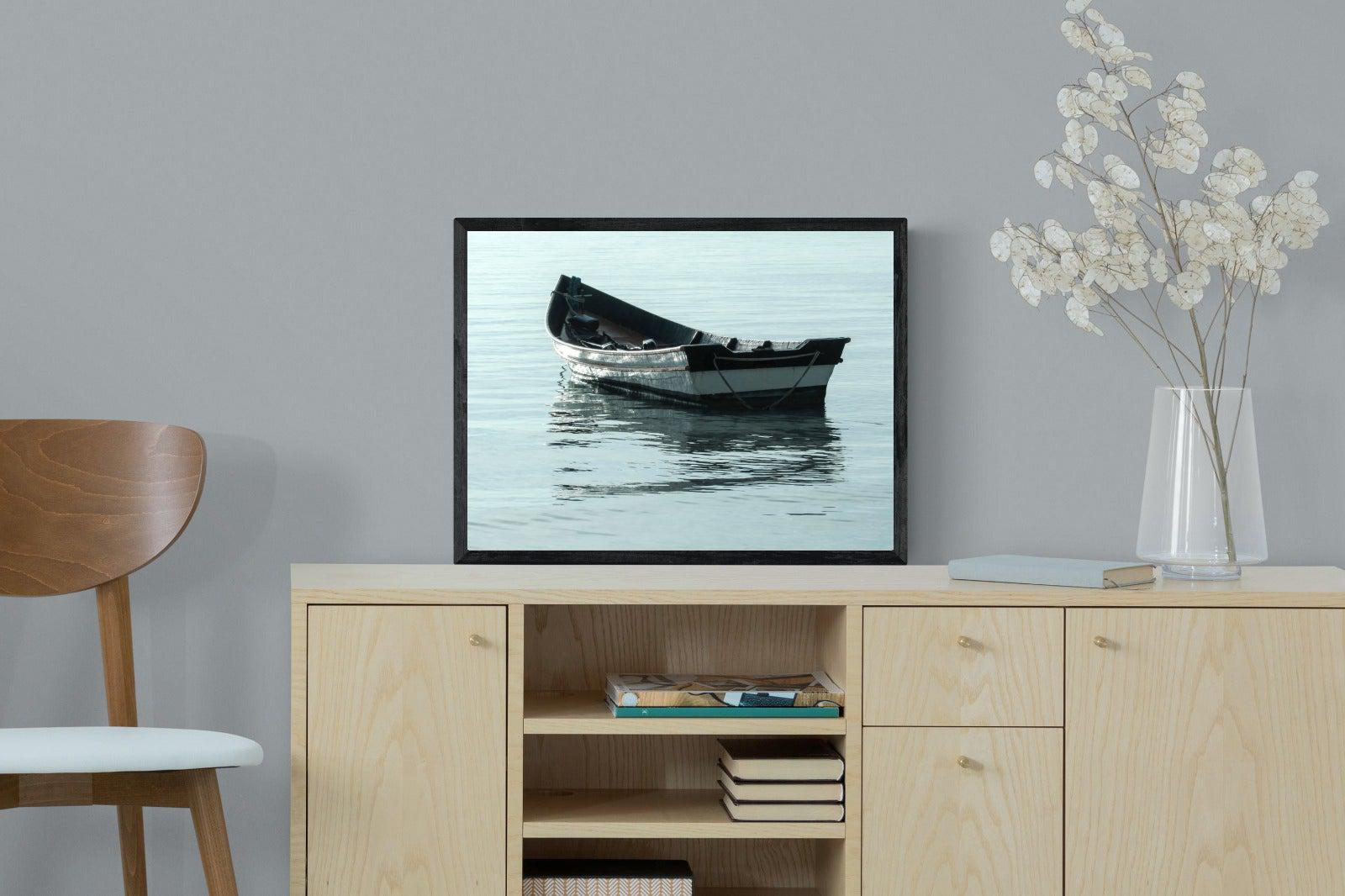 Reflective Row-Wall_Art-60 x 45cm-Mounted Canvas-Black-Pixalot