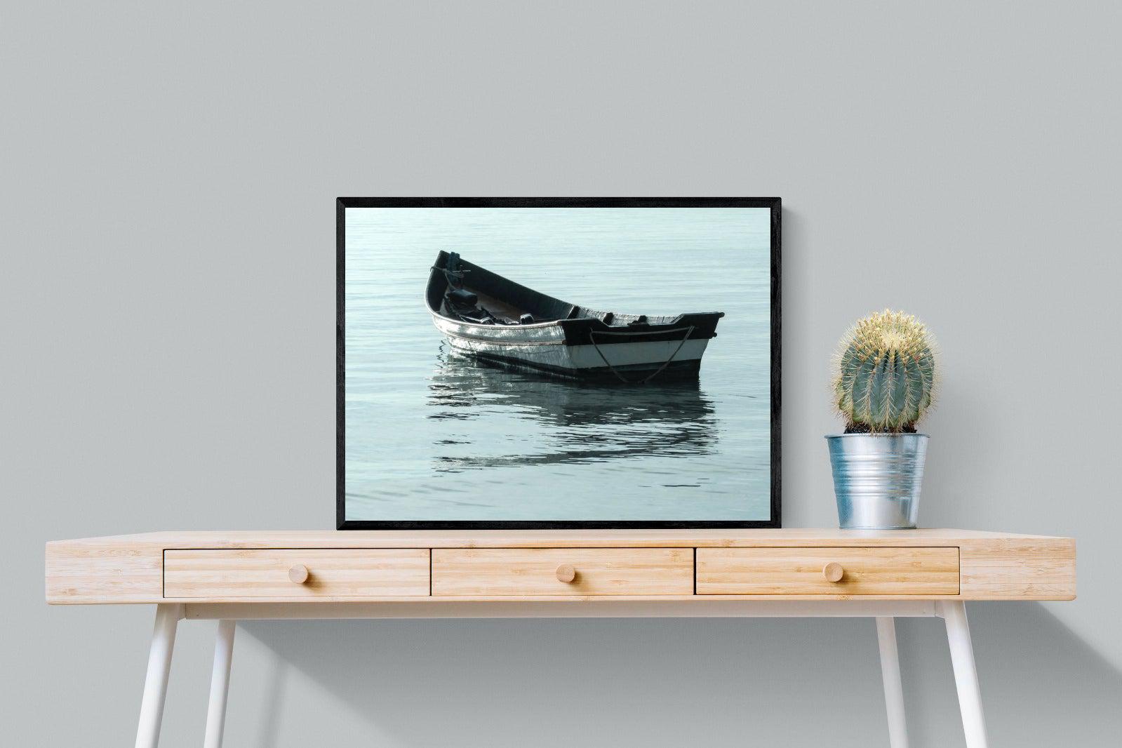 Reflective Row-Wall_Art-80 x 60cm-Mounted Canvas-Black-Pixalot