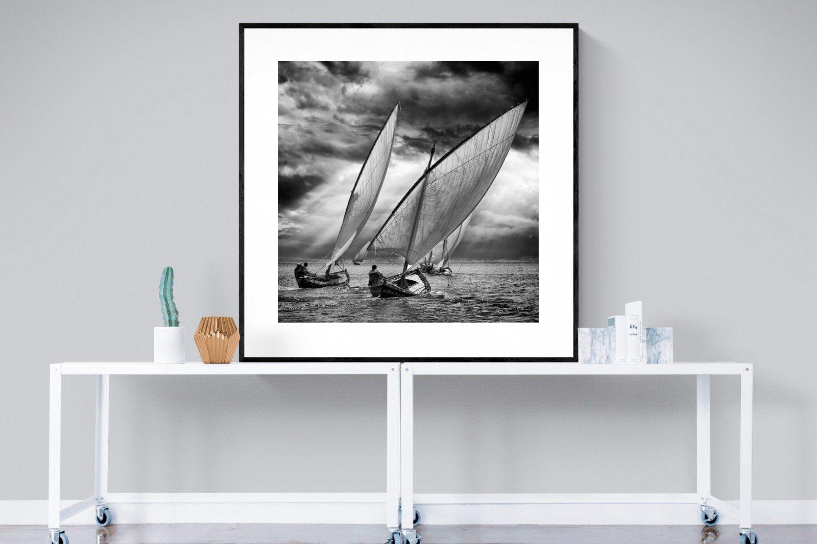 Regatta-Wall_Art-120 x 120cm-Framed Print-Black-Pixalot