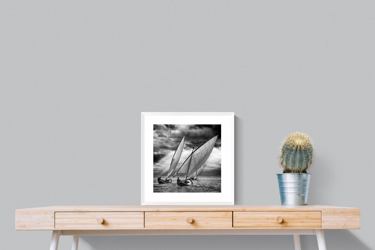 Regatta-Wall_Art-50 x 50cm-Framed Print-White-Pixalot