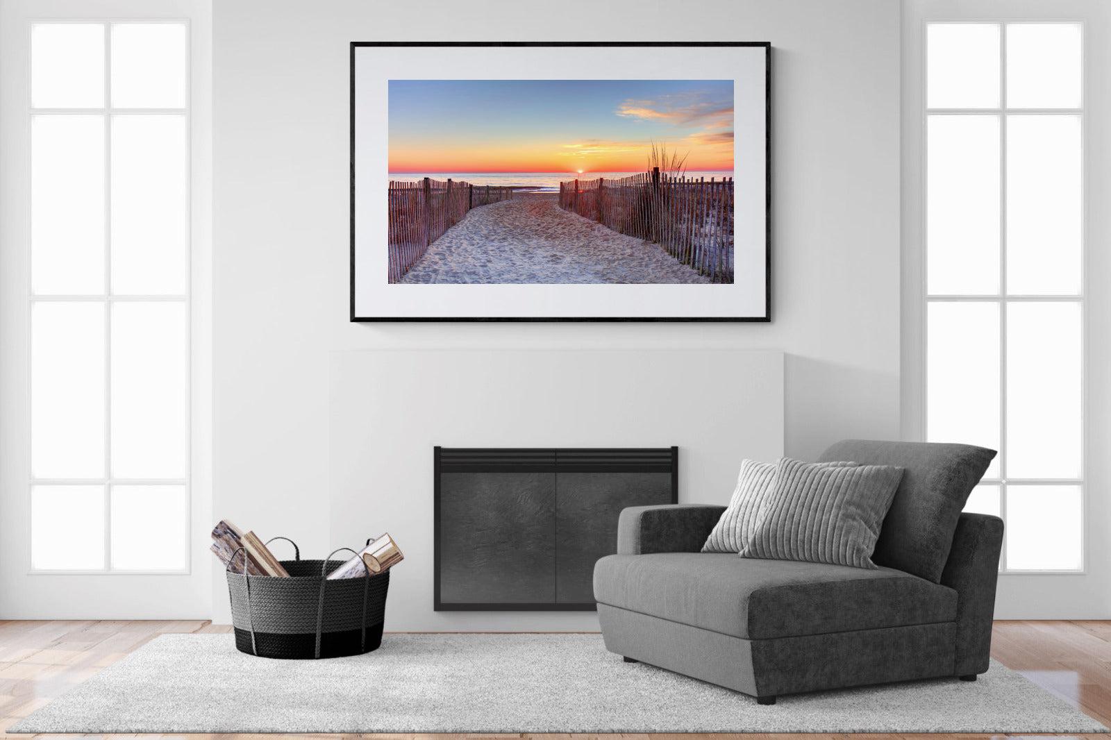 Rehoboth Beach-Wall_Art-150 x 100cm-Framed Print-Black-Pixalot