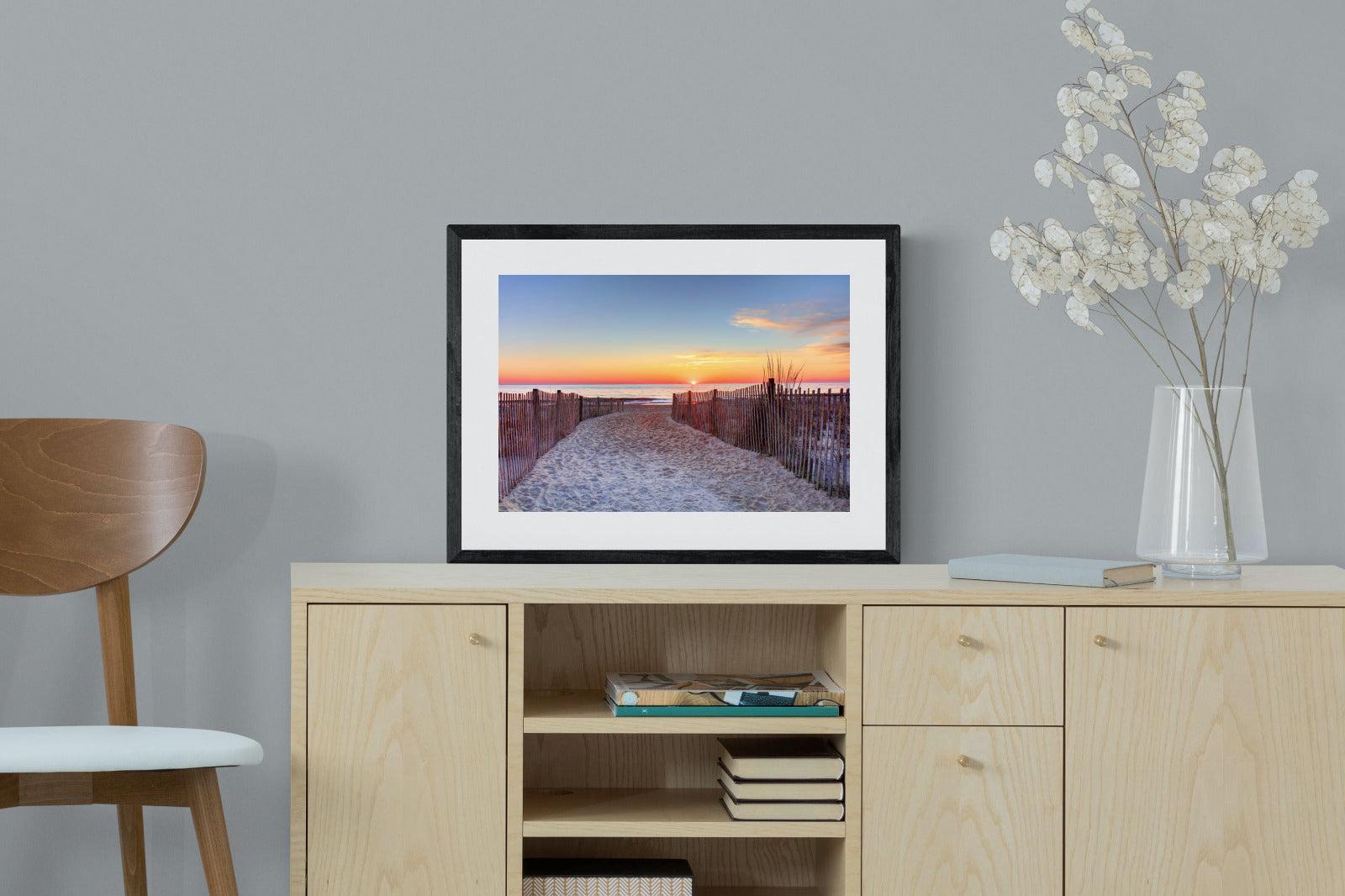 Rehoboth Beach-Wall_Art-60 x 45cm-Framed Print-Black-Pixalot