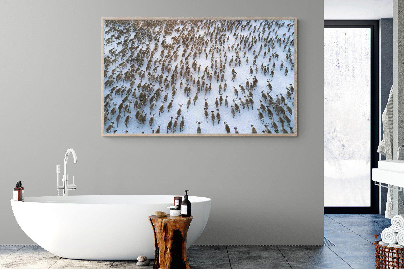 Reindeer Herd-Wall_Art-180 x 110cm-Mounted Canvas-Wood-Pixalot