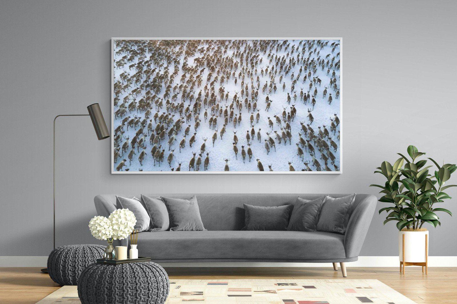 Reindeer Herd-Wall_Art-220 x 130cm-Mounted Canvas-White-Pixalot