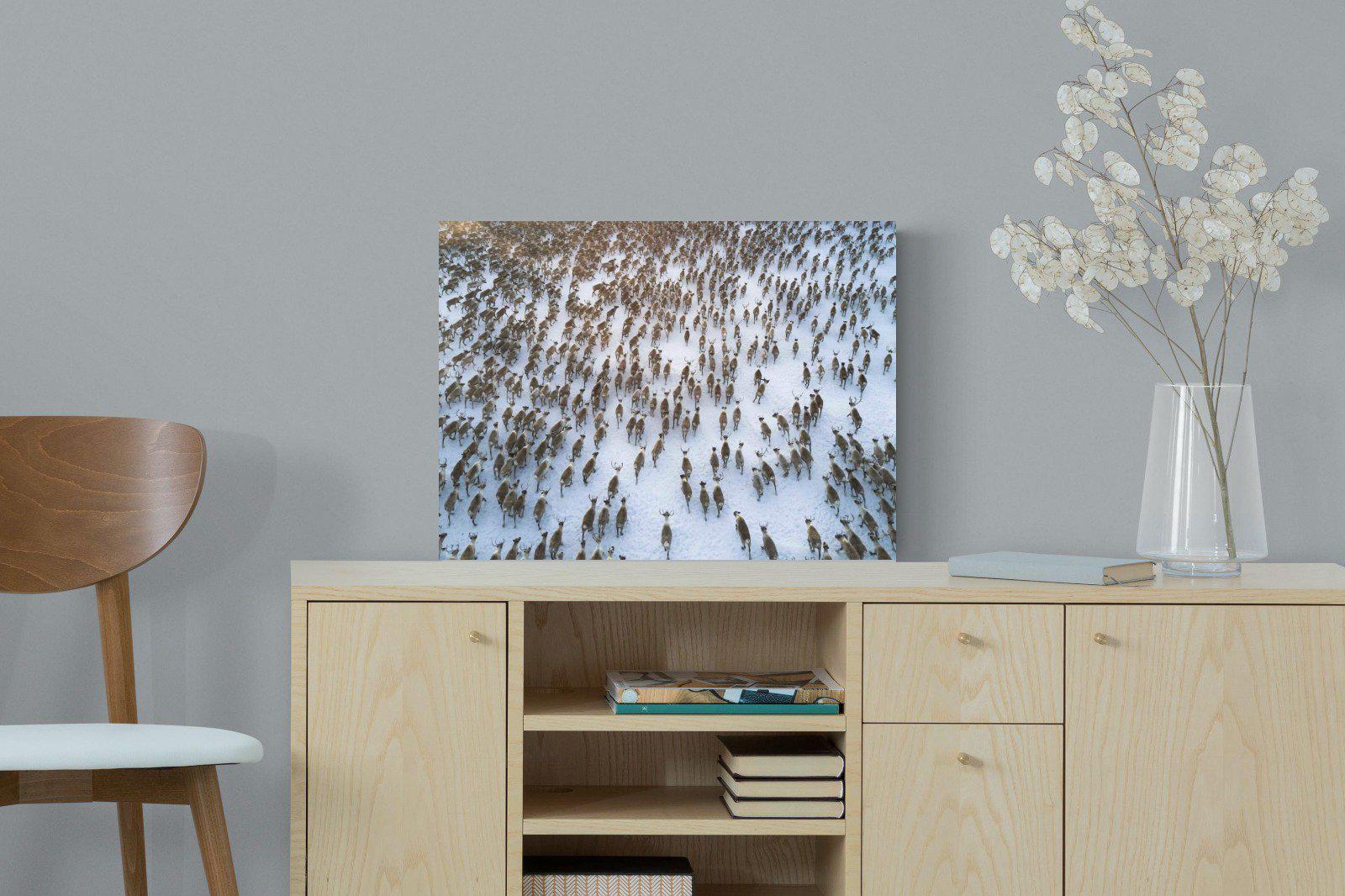 Reindeer Herd-Wall_Art-60 x 45cm-Mounted Canvas-No Frame-Pixalot