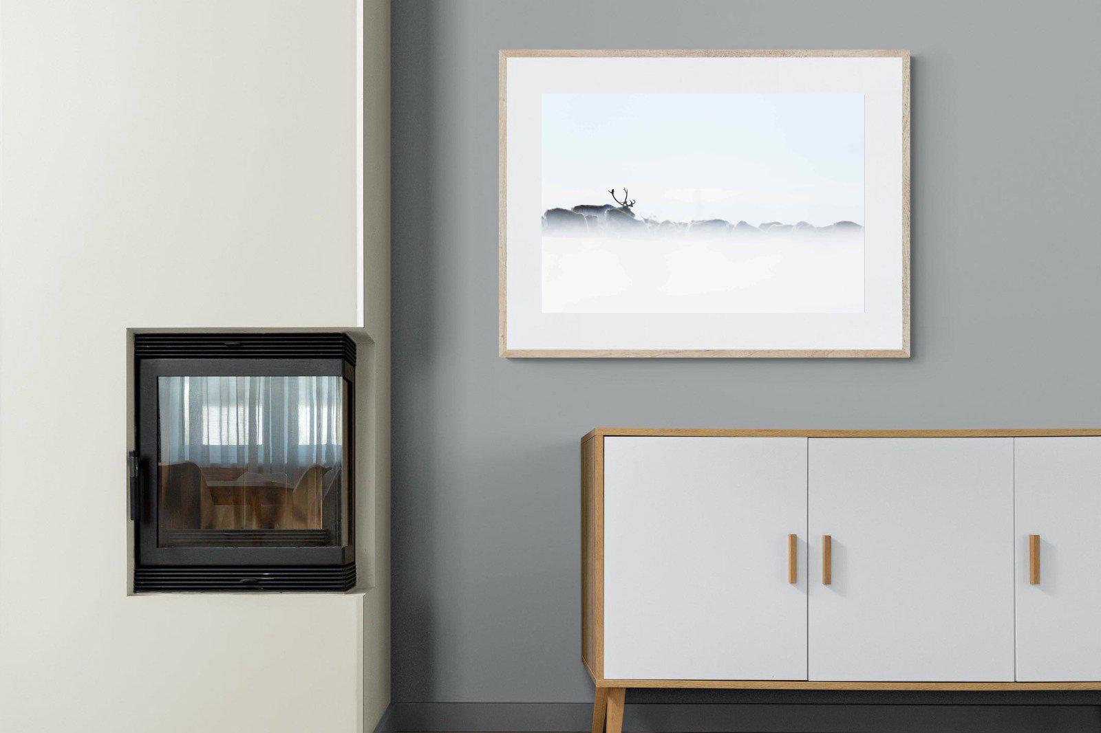 Reindeer-Wall_Art-100 x 75cm-Framed Print-Wood-Pixalot