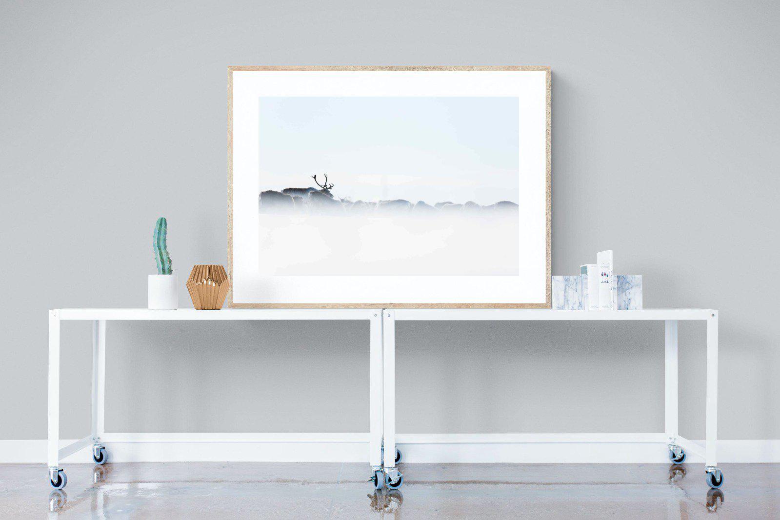 Reindeer-Wall_Art-120 x 90cm-Framed Print-Wood-Pixalot
