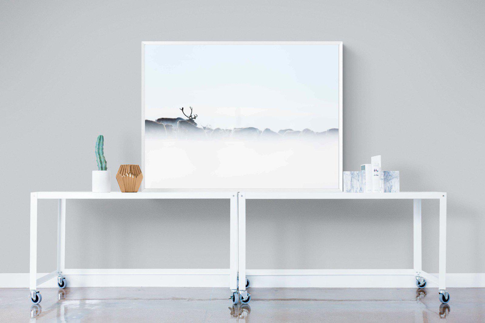 Reindeer-Wall_Art-120 x 90cm-Mounted Canvas-White-Pixalot