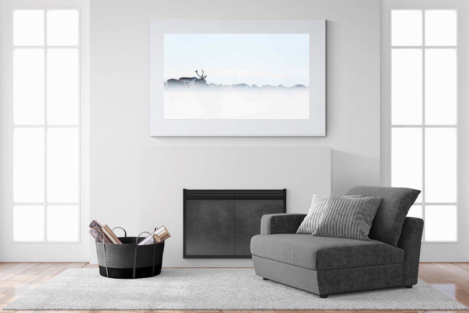 Reindeer-Wall_Art-150 x 100cm-Framed Print-White-Pixalot