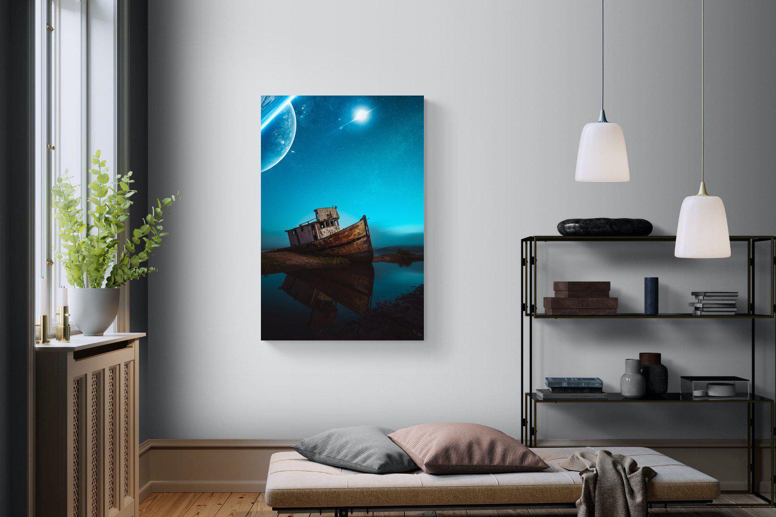 Resting Boat-Wall_Art-100 x 150cm-Mounted Canvas-No Frame-Pixalot