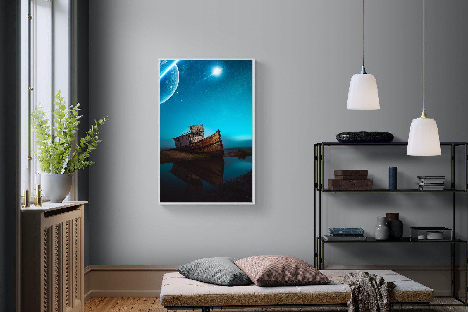 Resting Boat-Wall_Art-100 x 150cm-Mounted Canvas-White-Pixalot