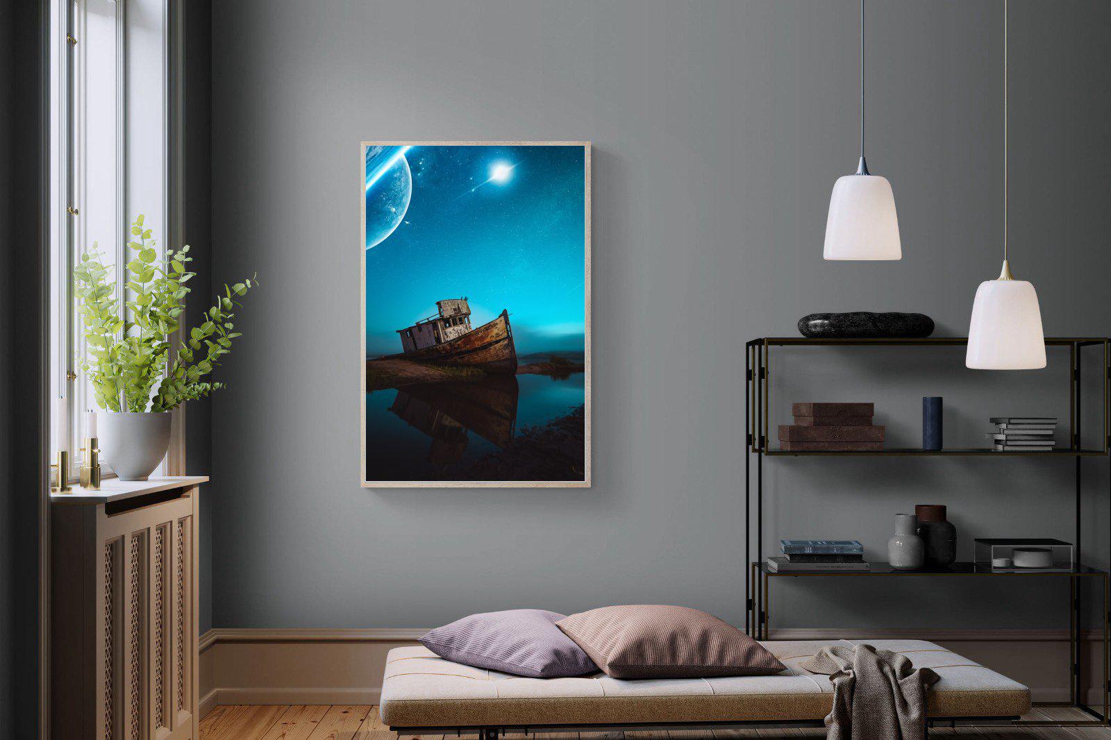 Resting Boat-Wall_Art-100 x 150cm-Mounted Canvas-Wood-Pixalot