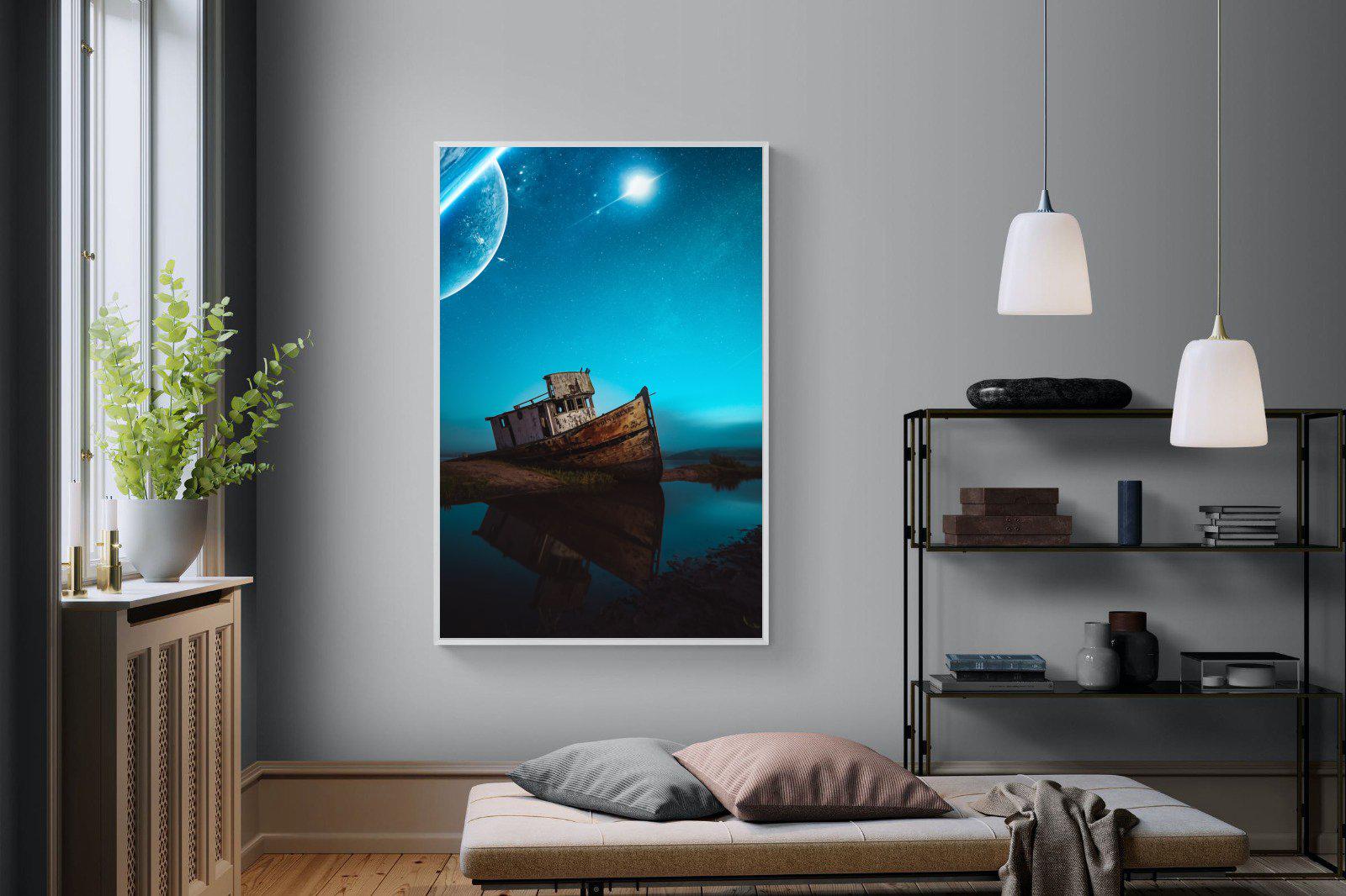 Resting Boat-Wall_Art-120 x 180cm-Mounted Canvas-White-Pixalot