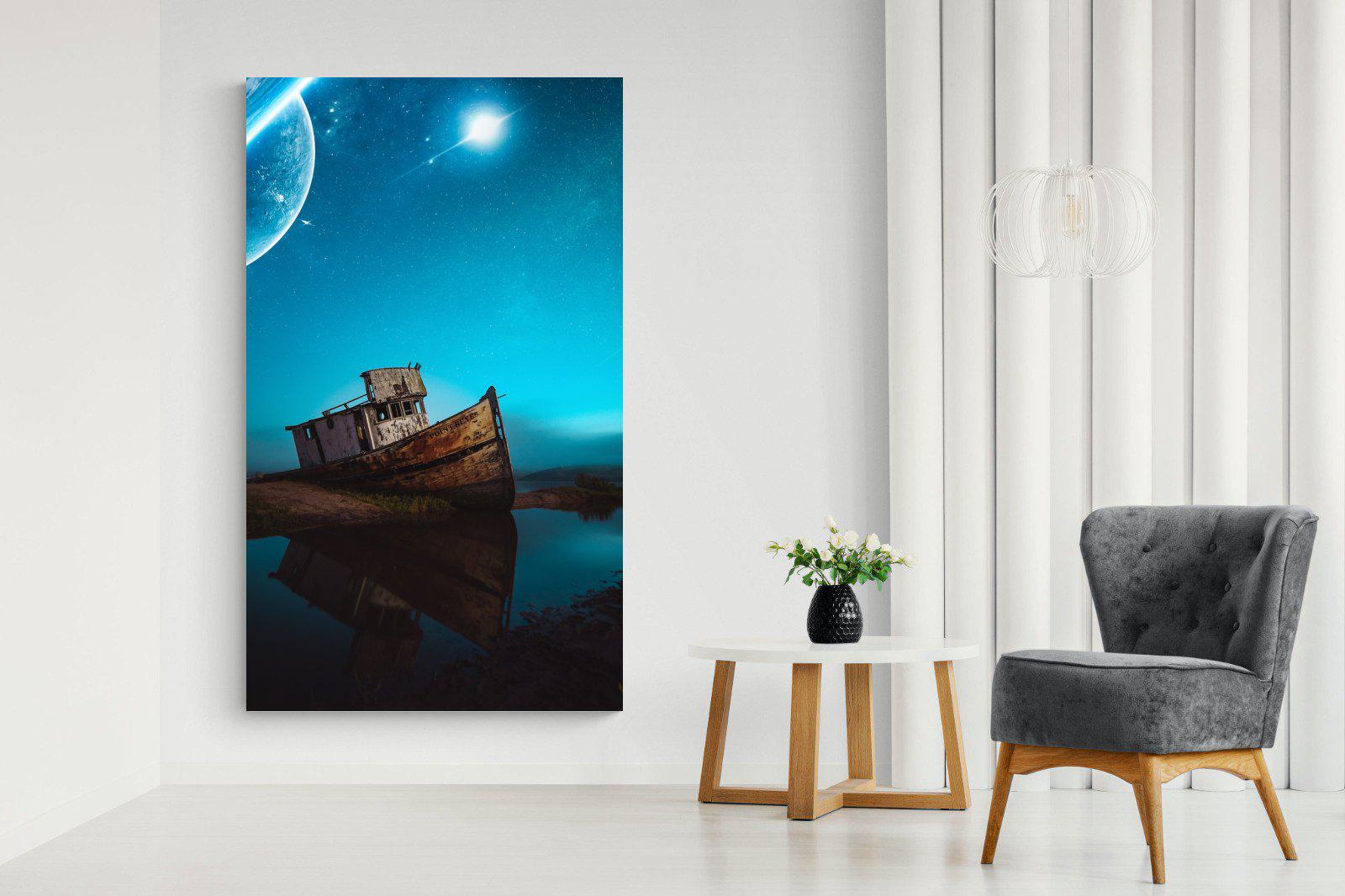 Resting Boat-Wall_Art-130 x 220cm-Mounted Canvas-No Frame-Pixalot