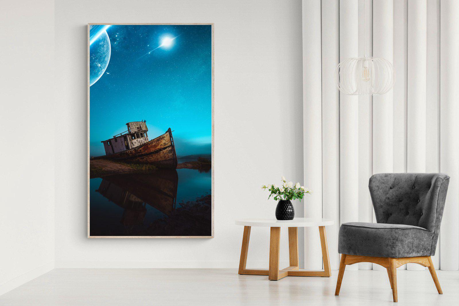 Resting Boat-Wall_Art-130 x 220cm-Mounted Canvas-Wood-Pixalot