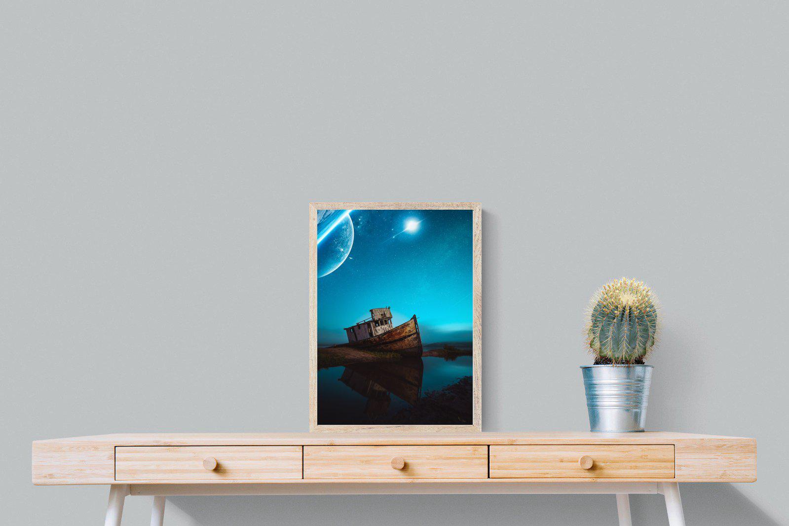 Resting Boat-Wall_Art-45 x 60cm-Mounted Canvas-Wood-Pixalot