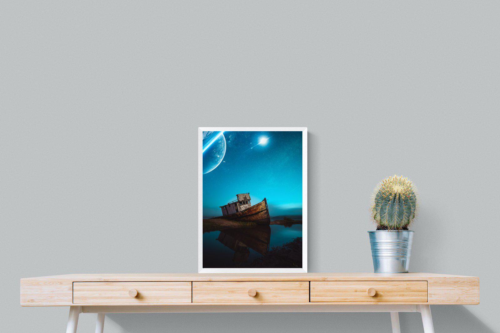 Resting Boat-Wall_Art-45 x 60cm-Mounted Canvas-White-Pixalot