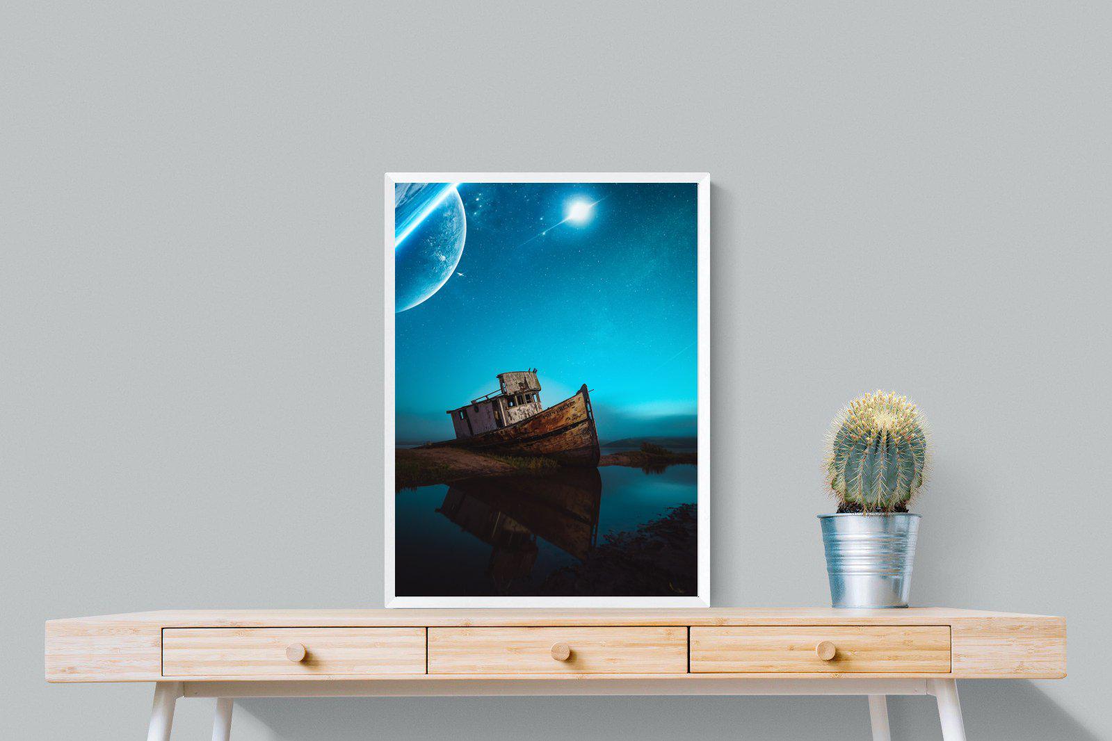Resting Boat-Wall_Art-60 x 80cm-Mounted Canvas-White-Pixalot