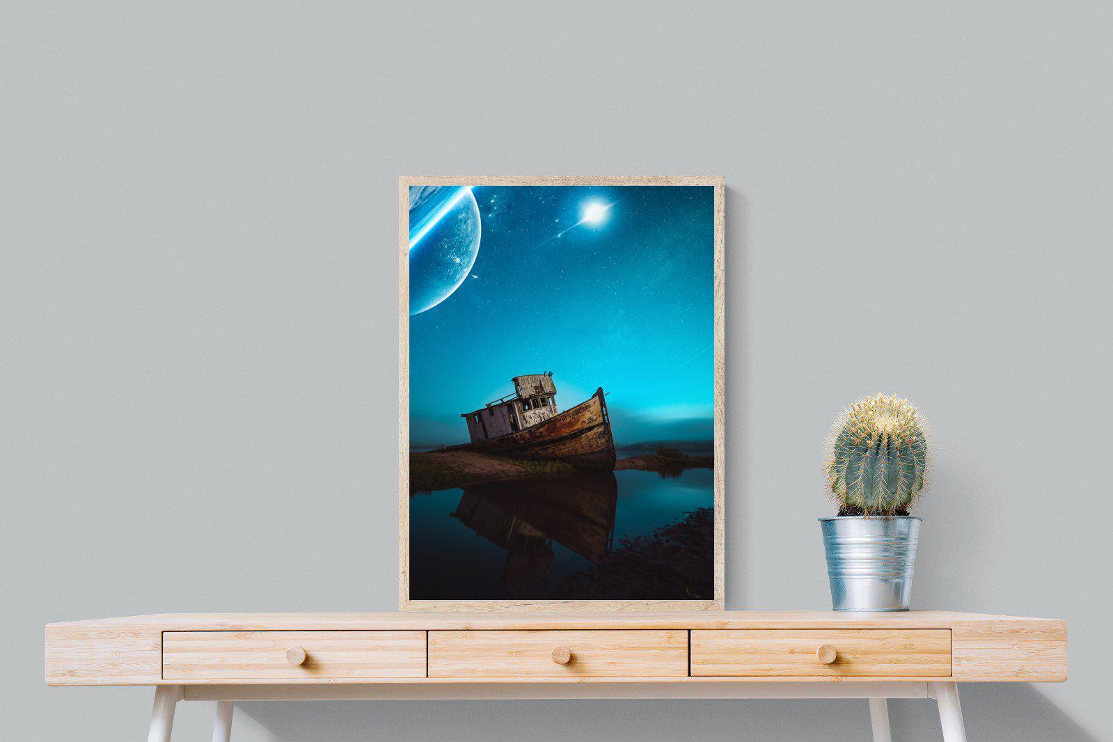Resting Boat-Wall_Art-60 x 80cm-Mounted Canvas-Wood-Pixalot