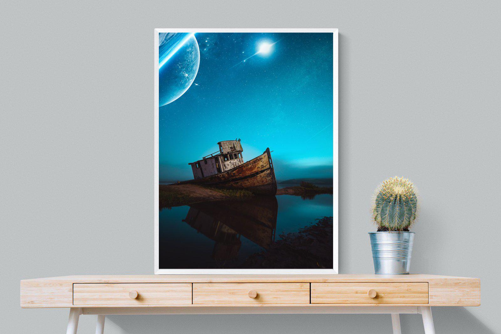 Resting Boat-Wall_Art-75 x 100cm-Mounted Canvas-White-Pixalot