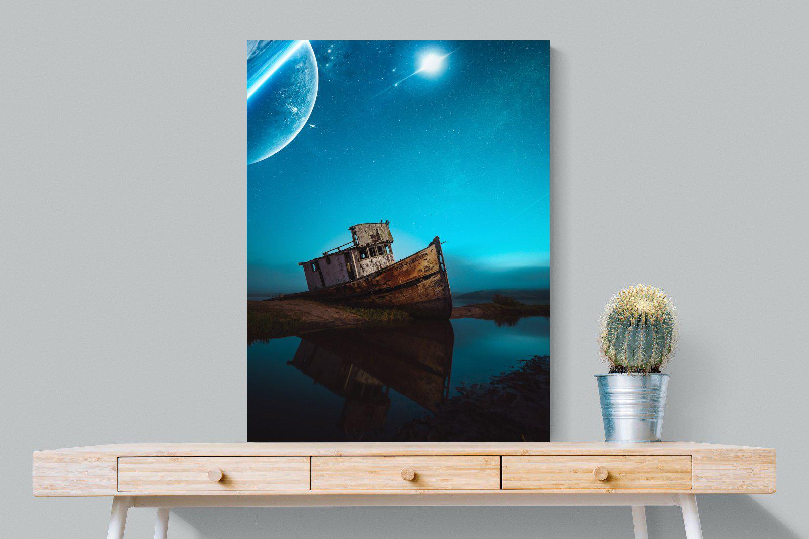 Resting Boat-Wall_Art-75 x 100cm-Mounted Canvas-No Frame-Pixalot