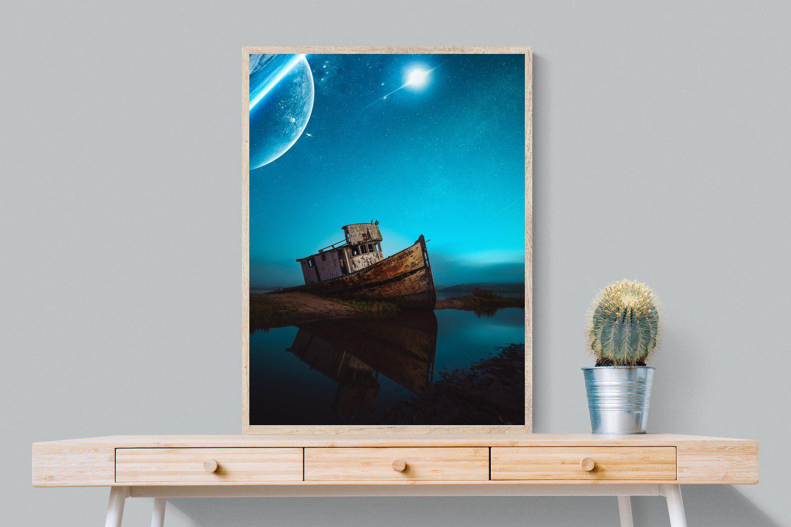 Resting Boat-Wall_Art-75 x 100cm-Mounted Canvas-Wood-Pixalot