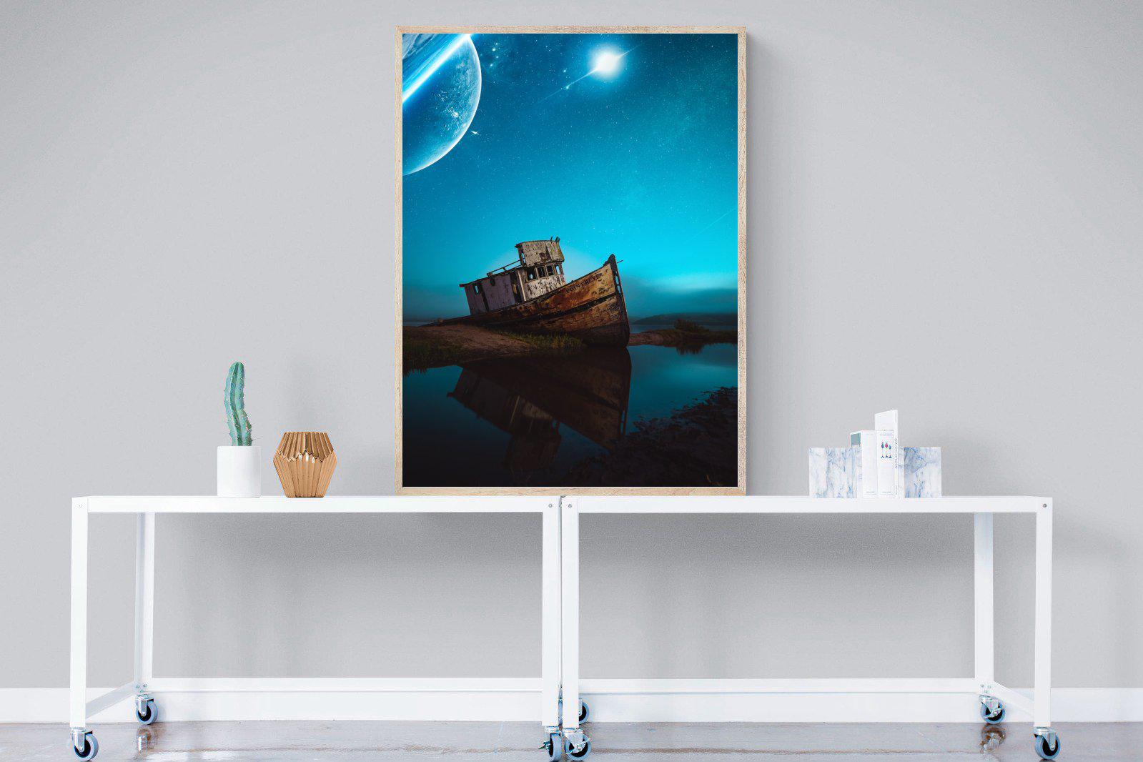 Resting Boat-Wall_Art-90 x 120cm-Mounted Canvas-Wood-Pixalot