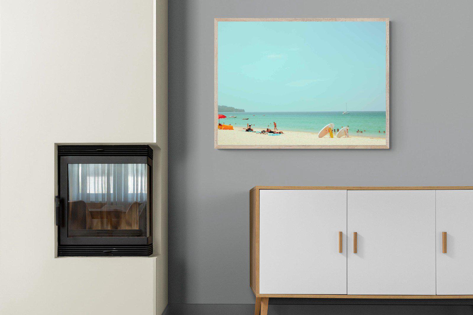Retro Beach-Wall_Art-100 x 75cm-Mounted Canvas-Wood-Pixalot