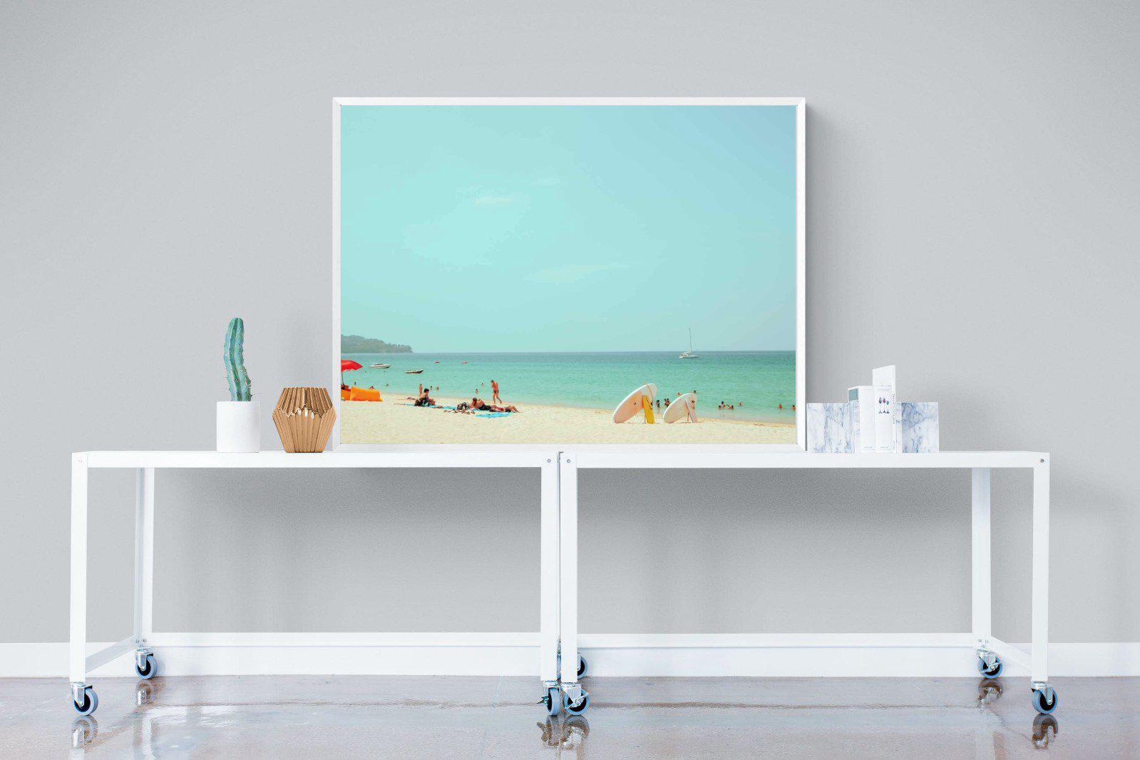 Retro Beach-Wall_Art-120 x 90cm-Mounted Canvas-White-Pixalot