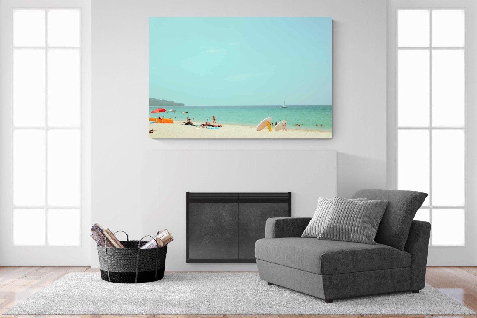 Retro Beach-Wall_Art-150 x 100cm-Mounted Canvas-No Frame-Pixalot