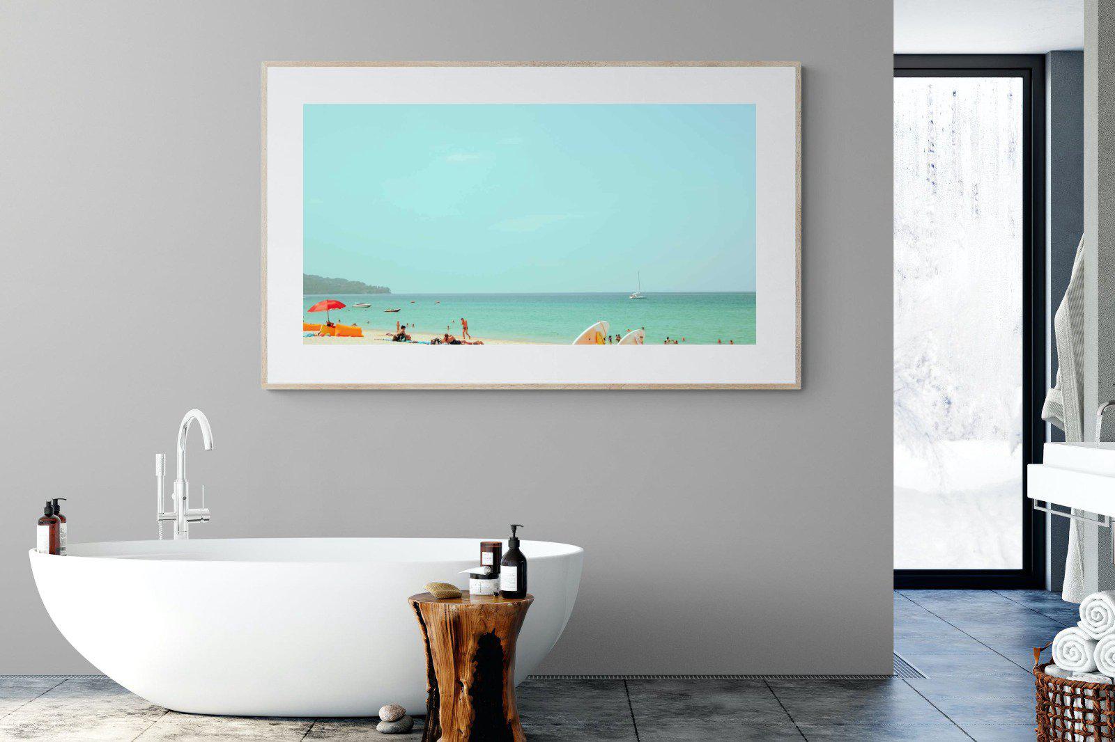 Retro Beach-Wall_Art-180 x 110cm-Framed Print-Wood-Pixalot