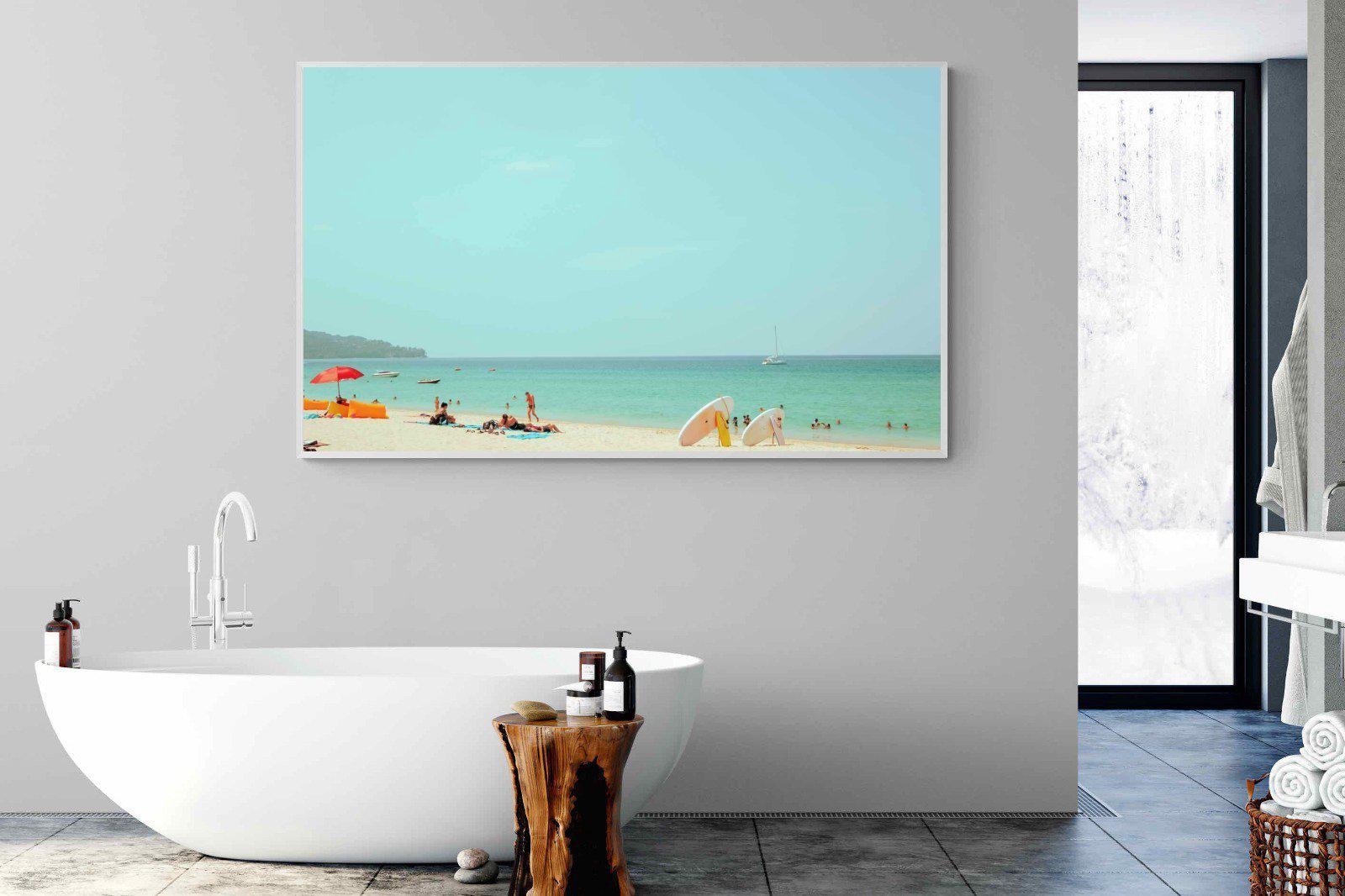 Retro Beach-Wall_Art-180 x 110cm-Mounted Canvas-White-Pixalot