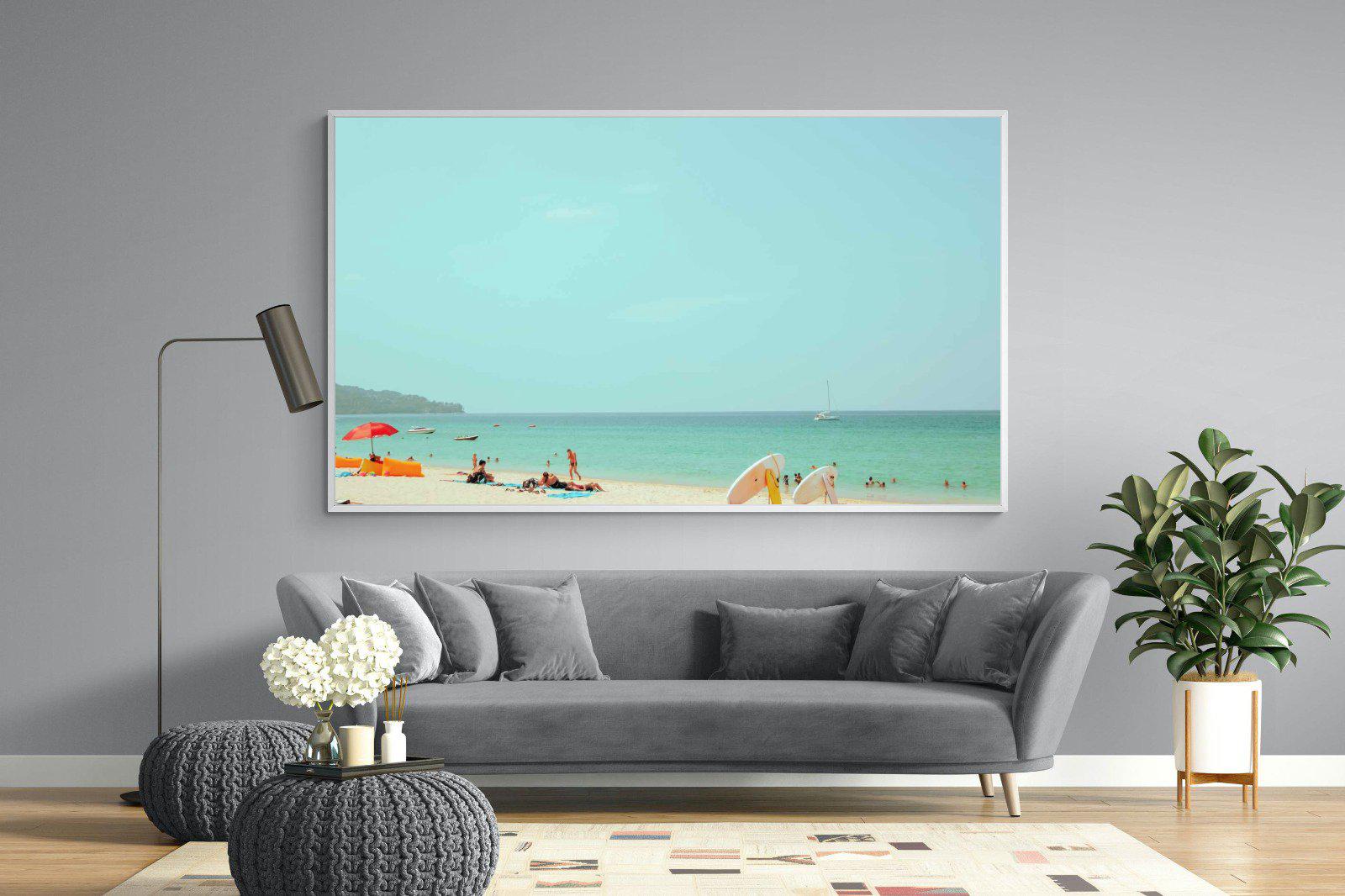 Retro Beach-Wall_Art-220 x 130cm-Mounted Canvas-White-Pixalot