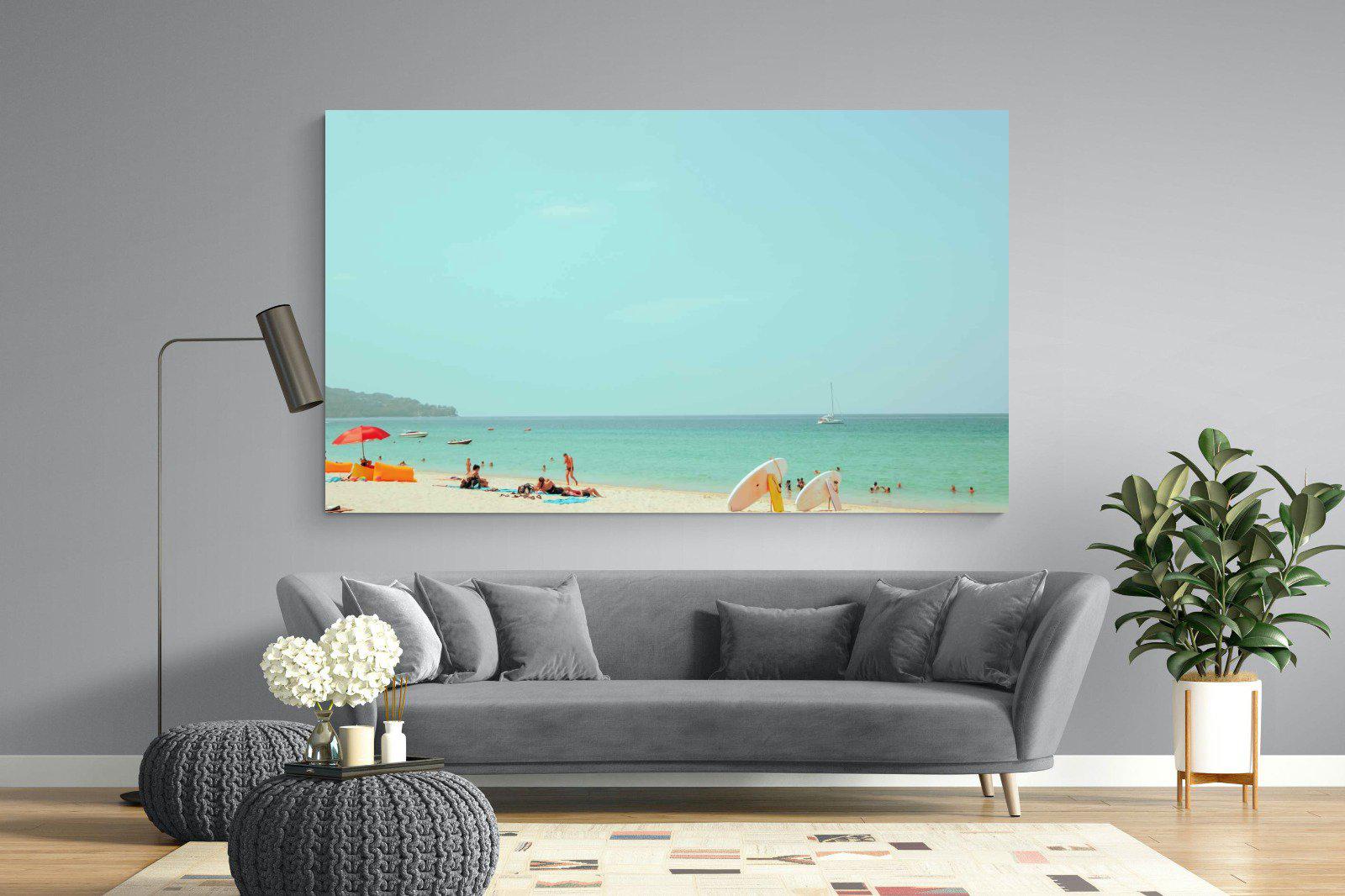 Retro Beach-Wall_Art-220 x 130cm-Mounted Canvas-No Frame-Pixalot