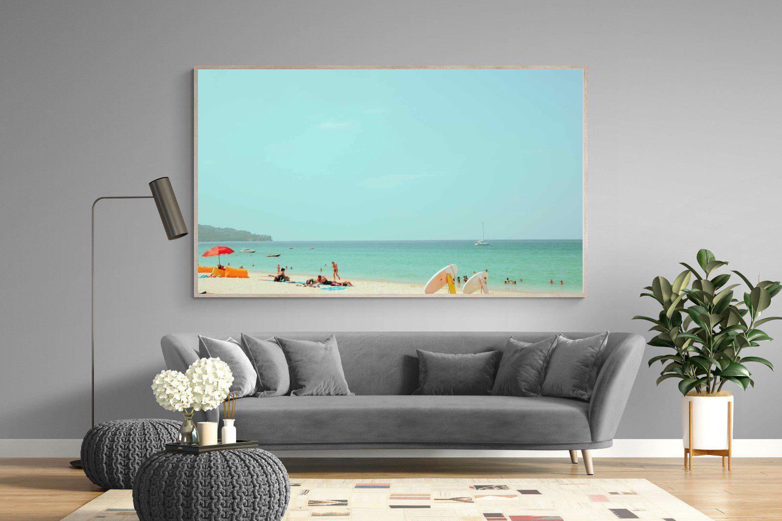 Retro Beach-Wall_Art-220 x 130cm-Mounted Canvas-Wood-Pixalot