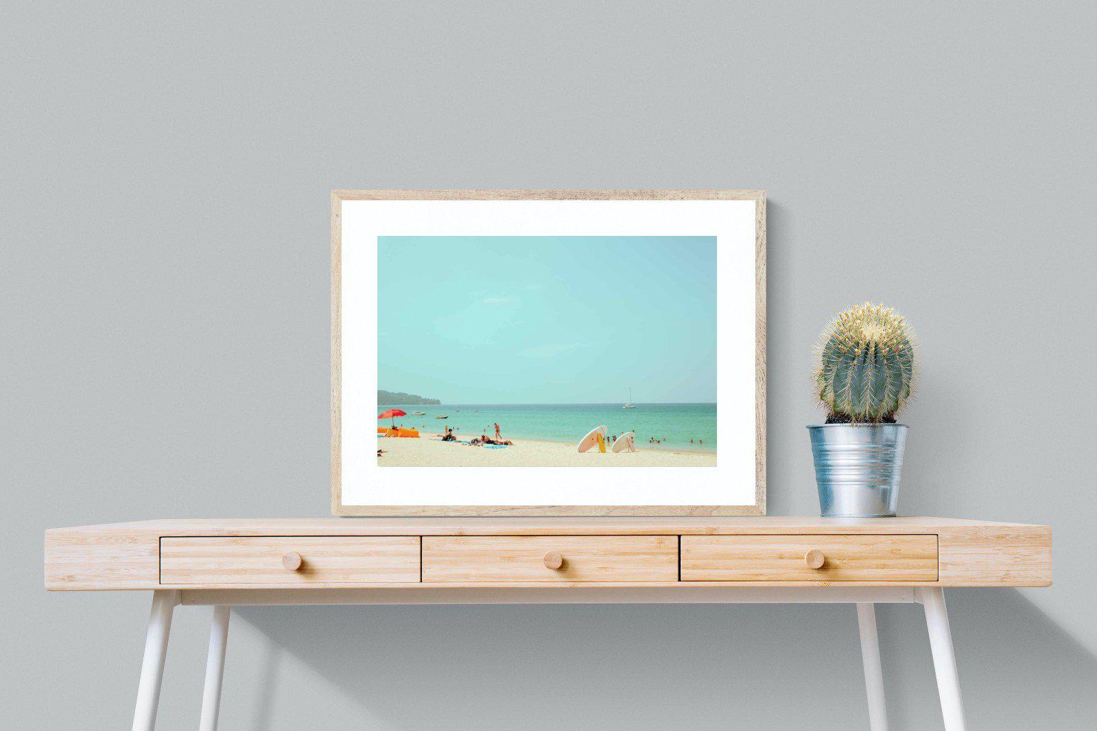 Retro Beach-Wall_Art-80 x 60cm-Framed Print-Wood-Pixalot