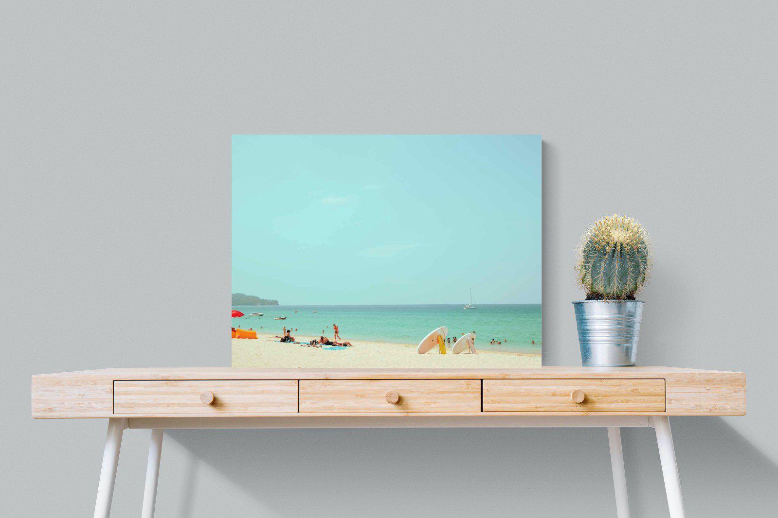 Retro Beach-Wall_Art-80 x 60cm-Mounted Canvas-No Frame-Pixalot